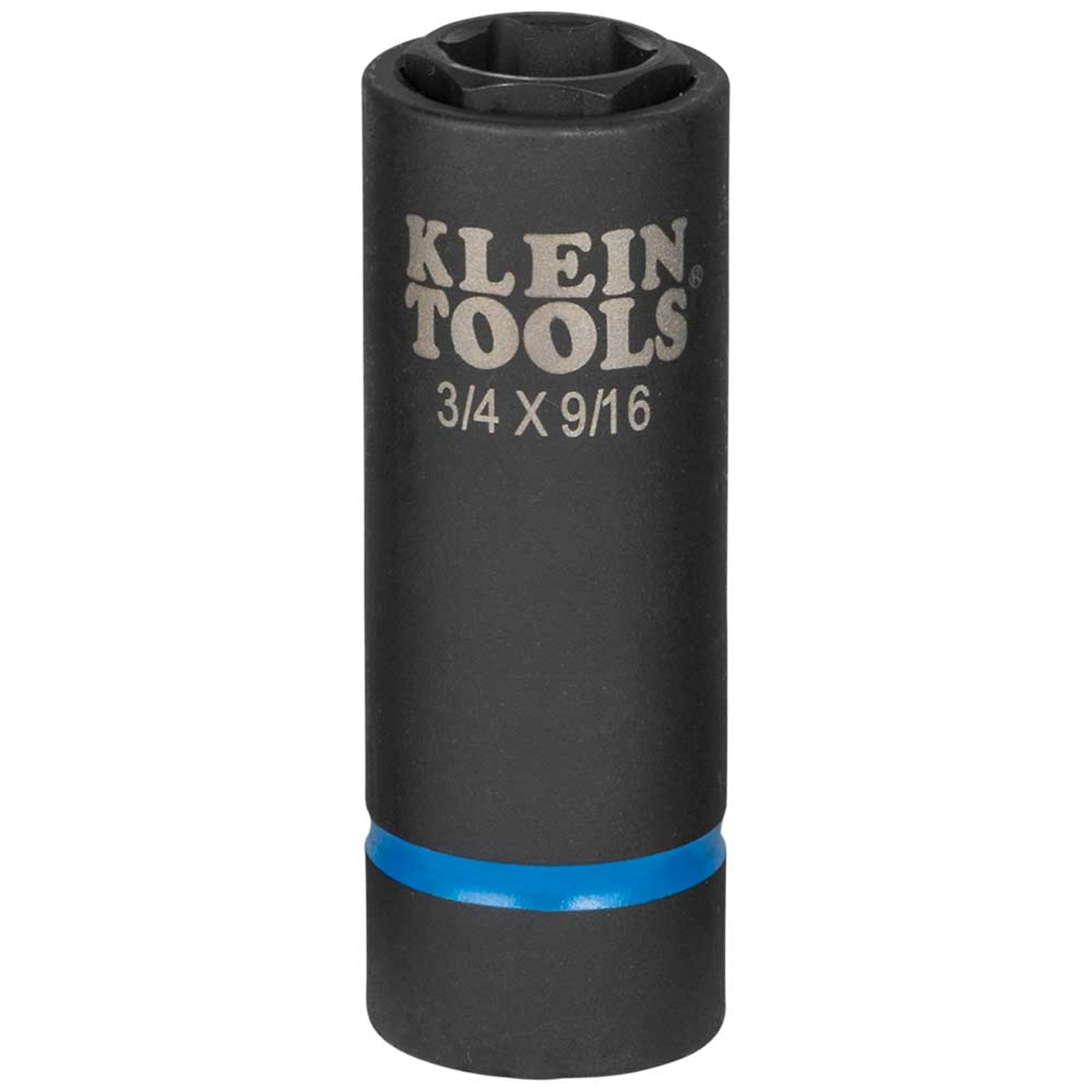 Klein Tools, 2in.-1 Impact Socket, 6-Point, 3/4 and 9/16in., Socket Size Multiple in, Drive Size 1/2 in, Model# 66004